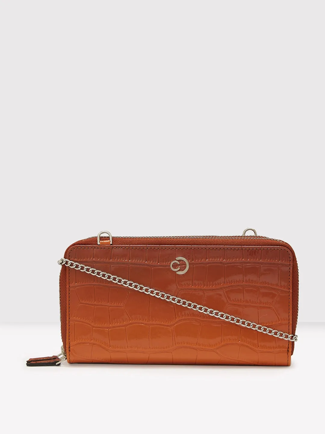 Caprese Eva Sling Large Tan Zip Around Wallet