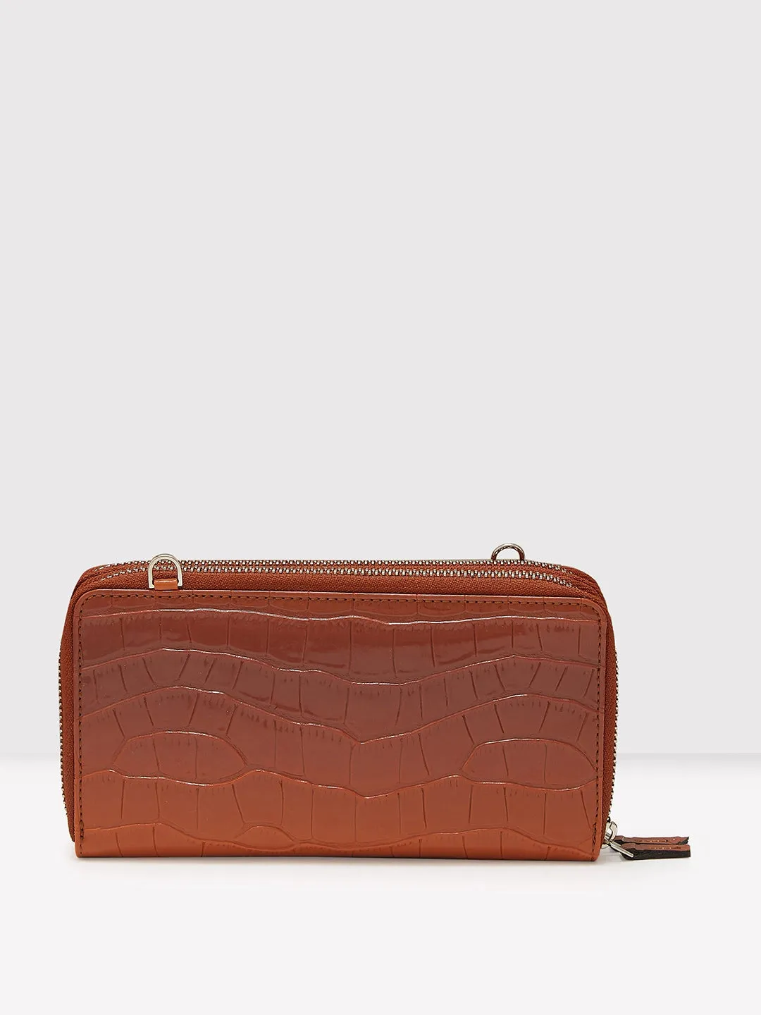 Caprese Eva Sling Large Tan Zip Around Wallet