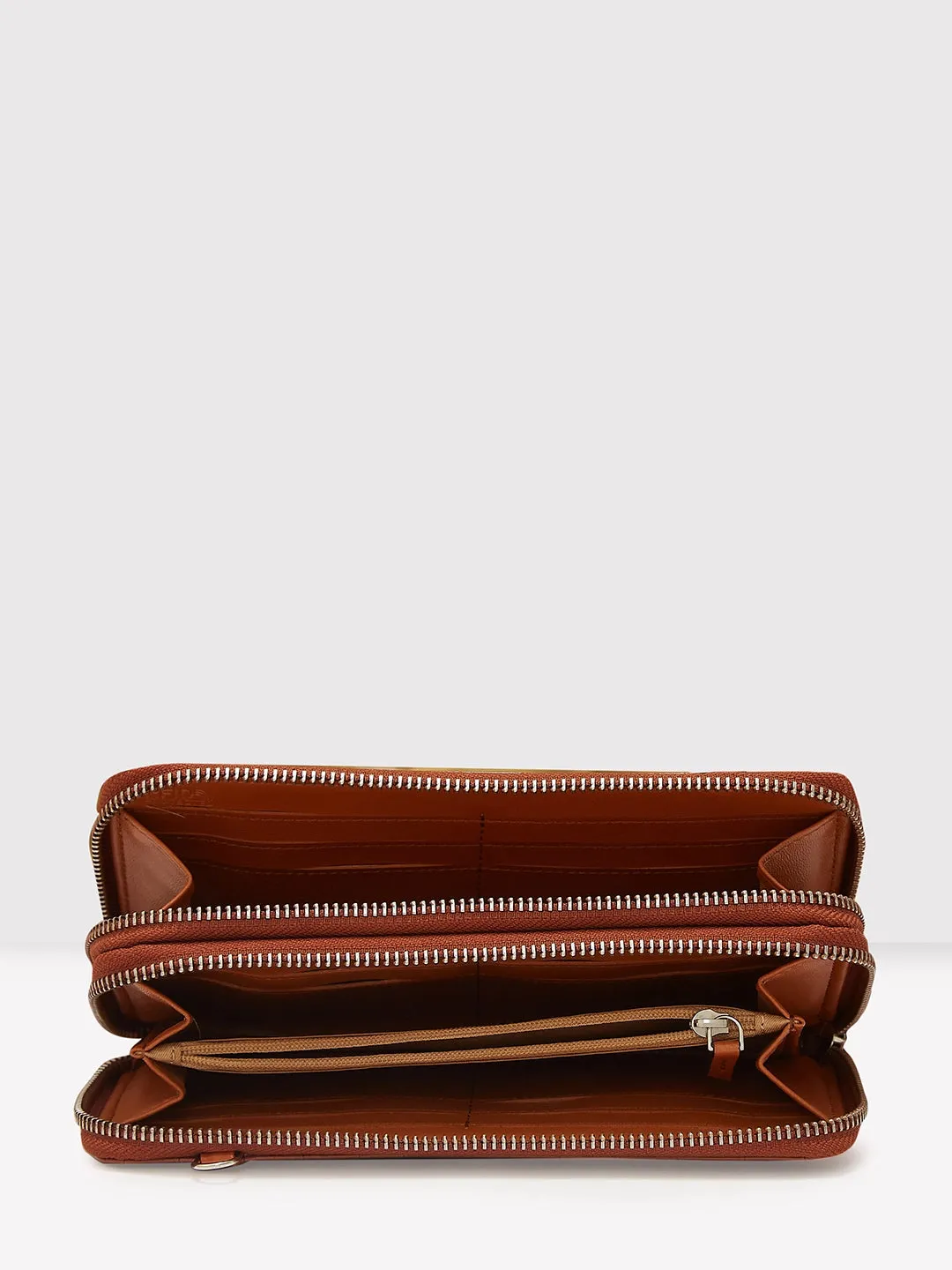 Caprese Eva Sling Large Tan Zip Around Wallet