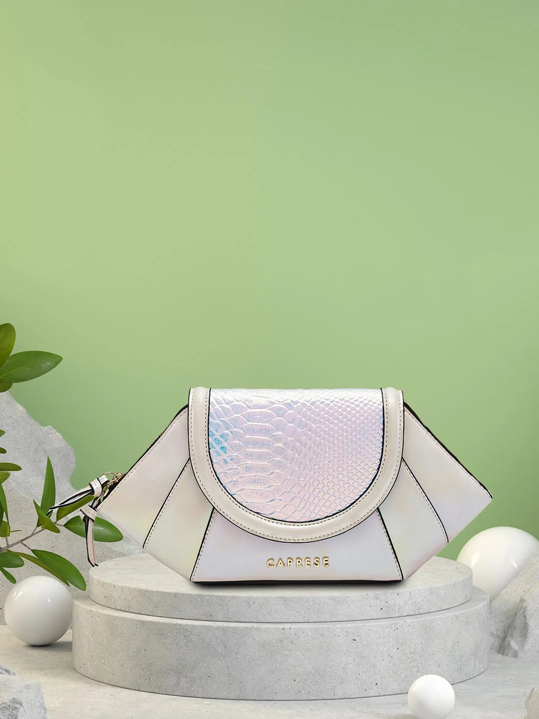 Caprese Evening Affair Large White Clutch