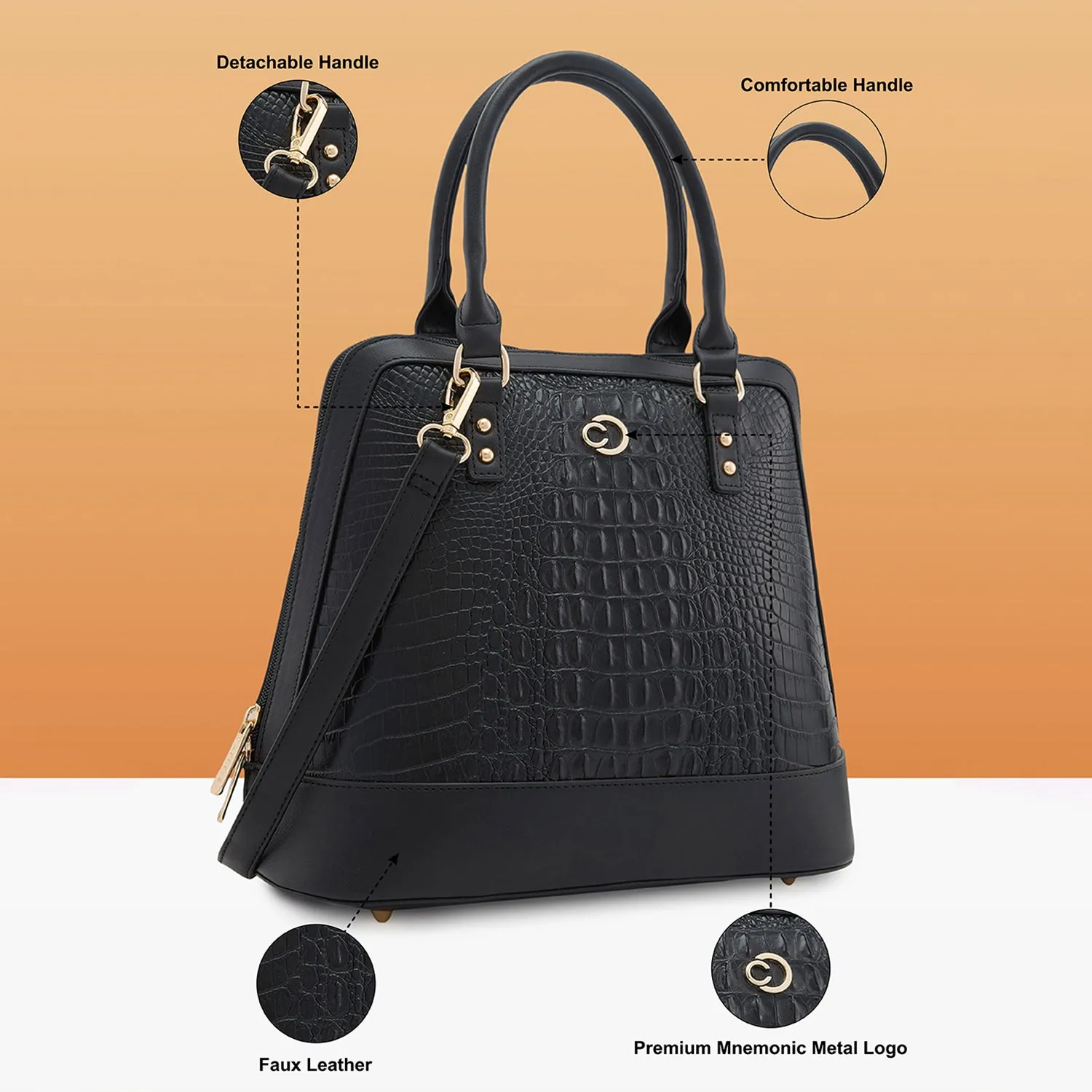 Caprese Felix Medium Black Hobo Bag