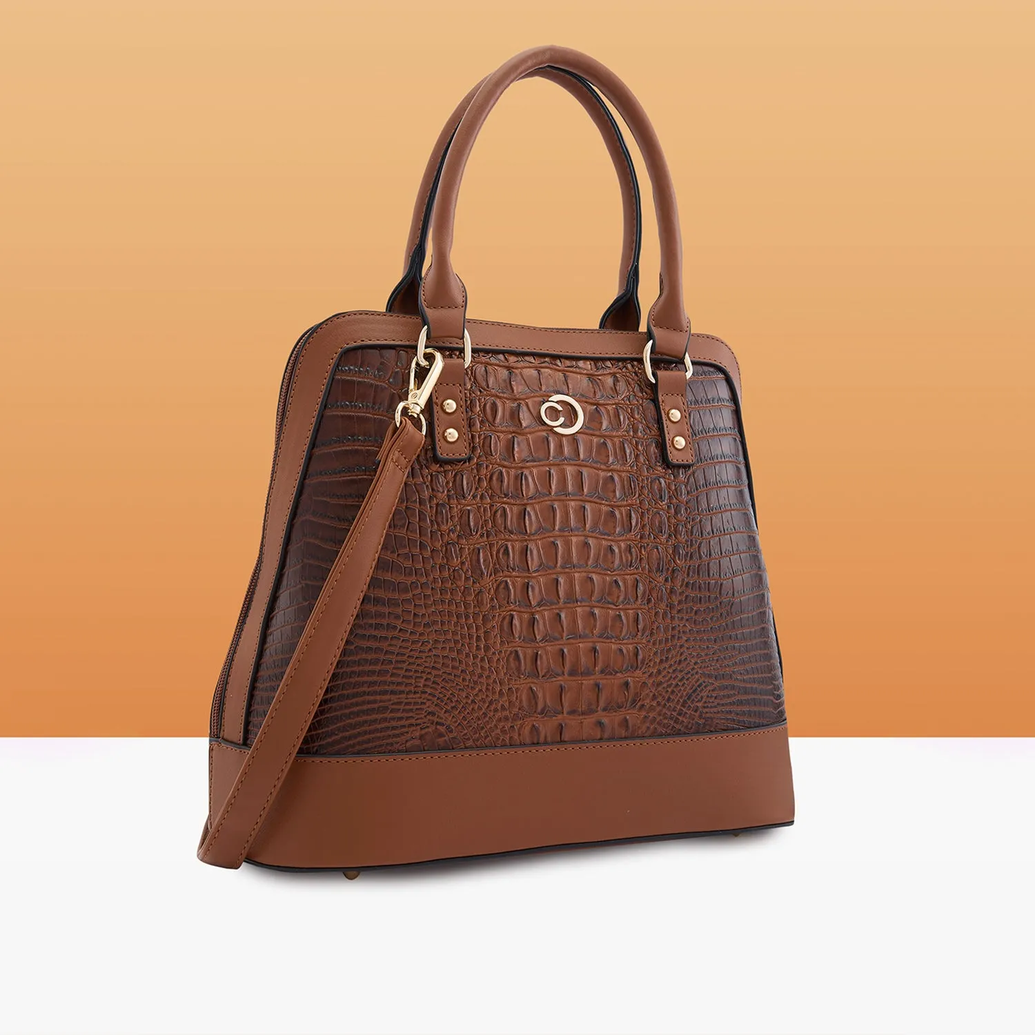 Caprese Felix Medium Tan Satchel Bag