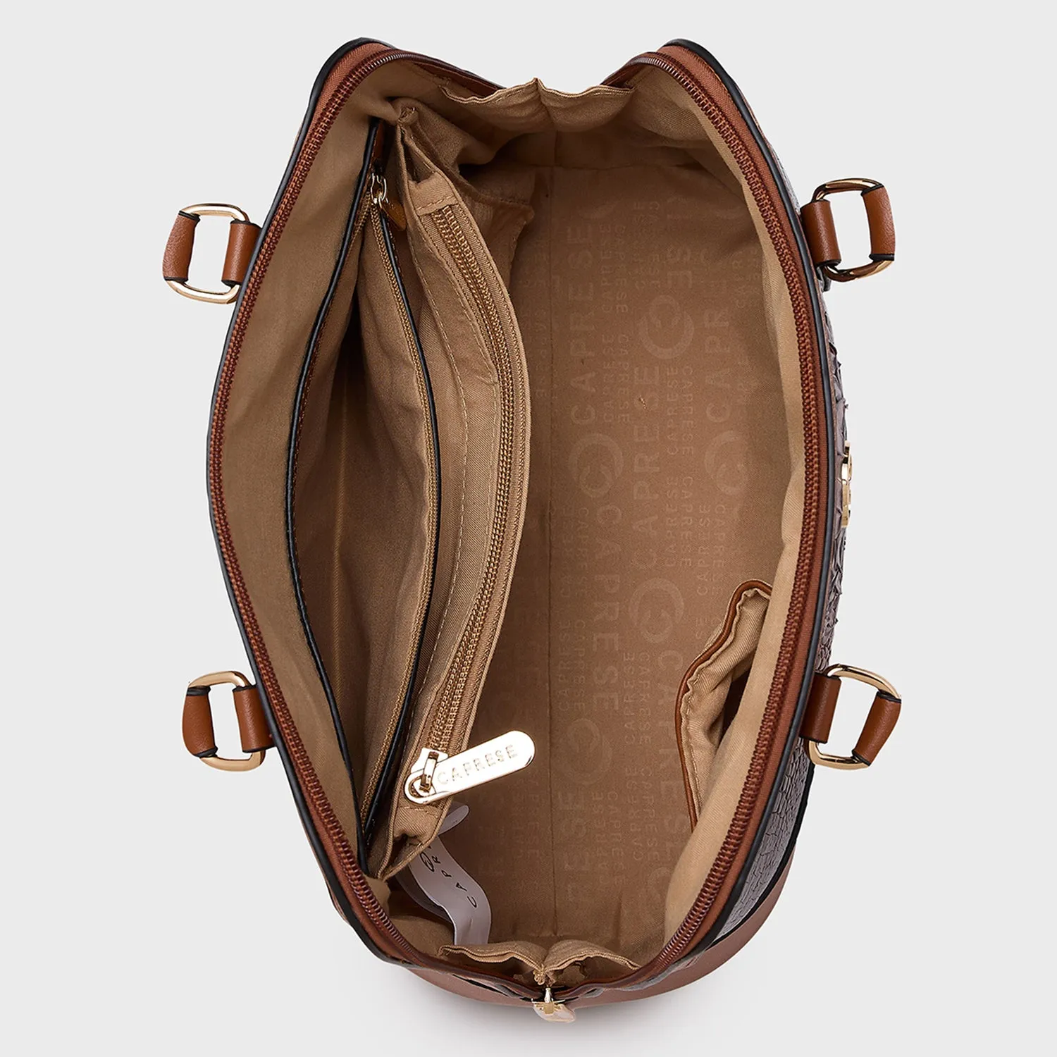 Caprese Felix Medium Tan Satchel Bag