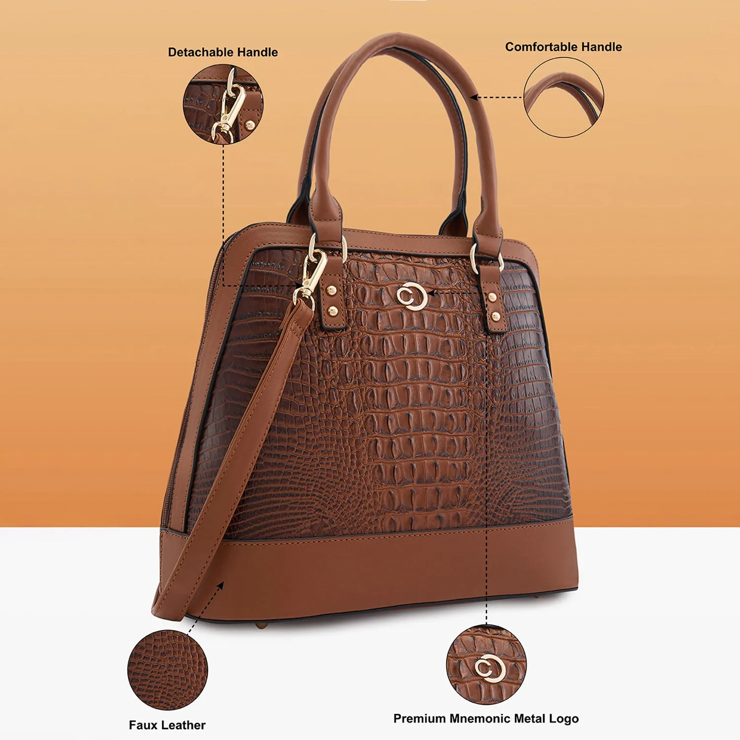 Caprese Felix Medium Tan Satchel Bag