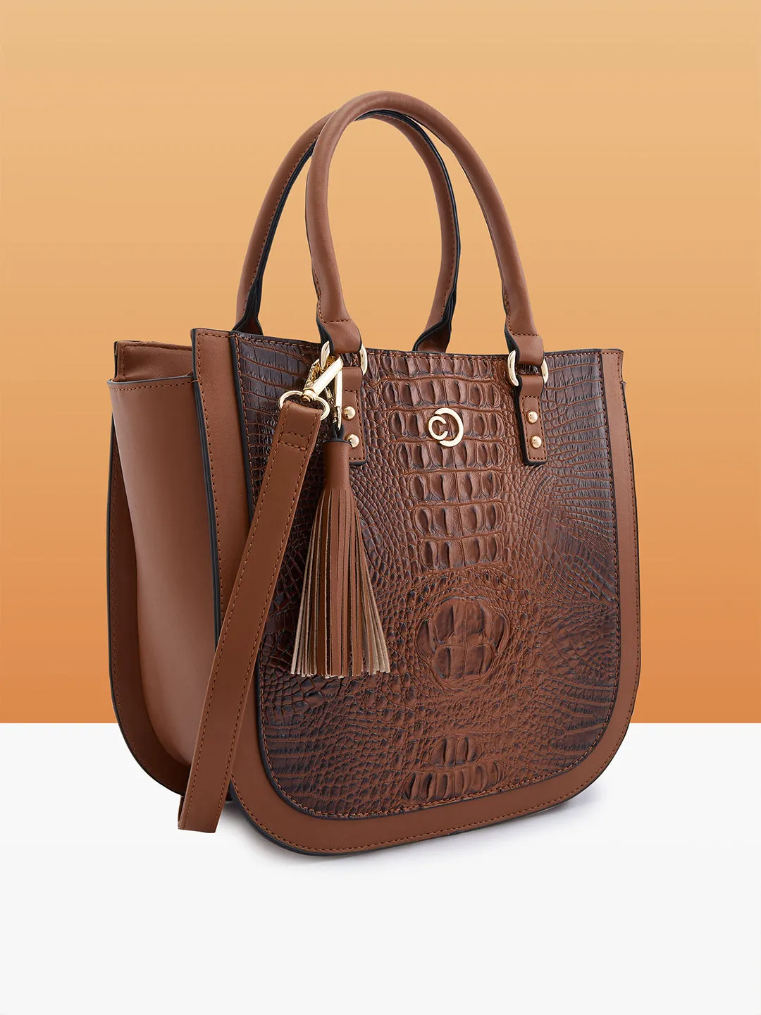 Caprese Felix Medium Tan Satchel Bag