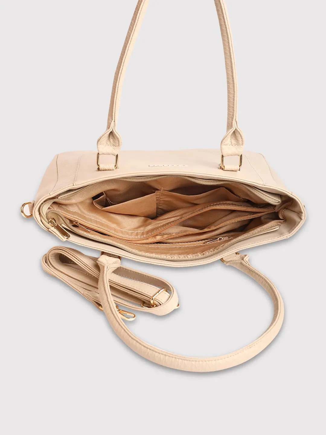 Caprese Fiona Large Beige Tote Bag