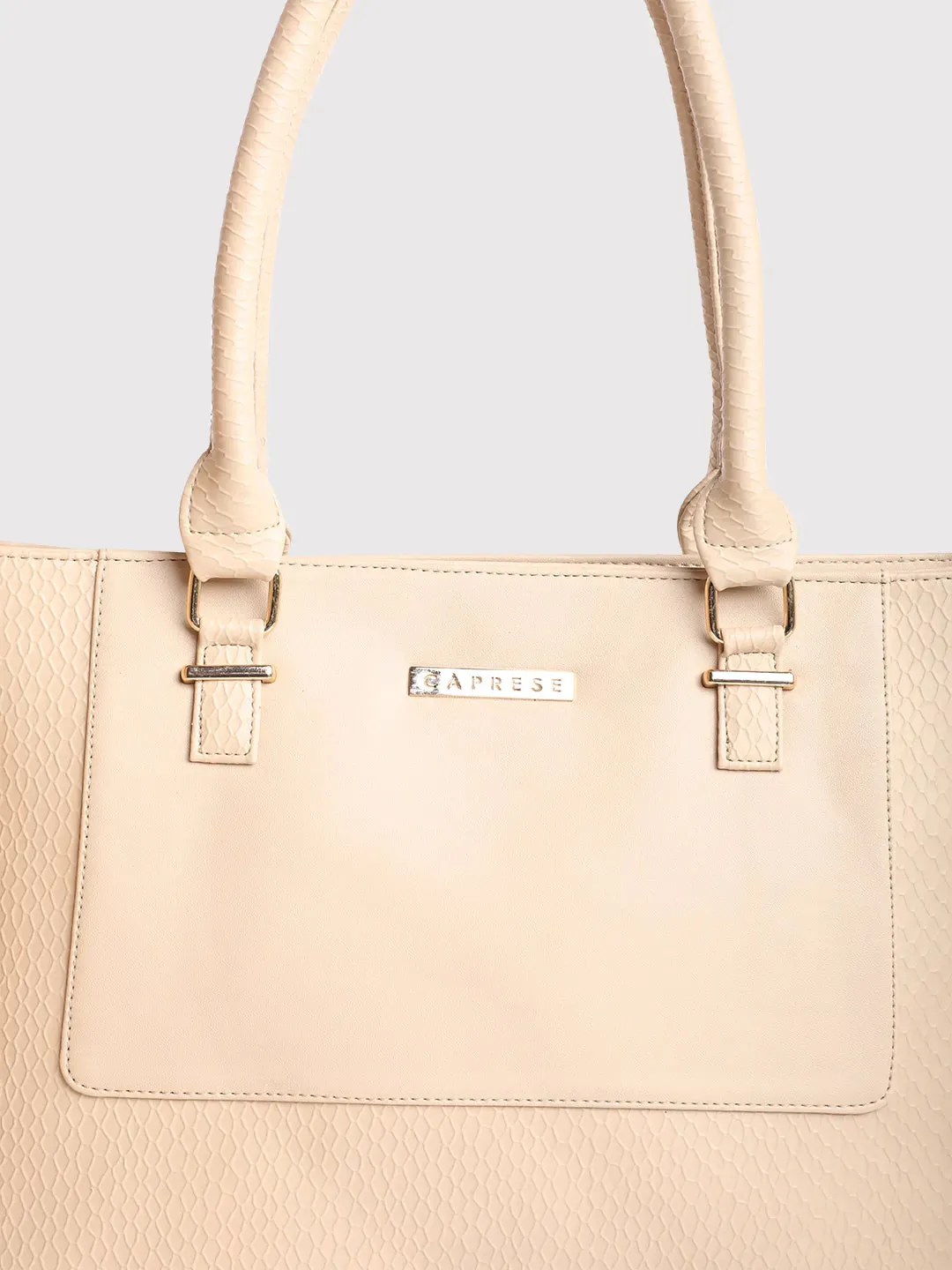 Caprese Fiona Large Beige Tote Bag
