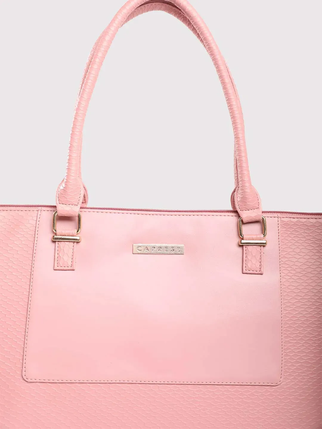 Caprese Fiona Large Light Pink Laptop Tote Bag