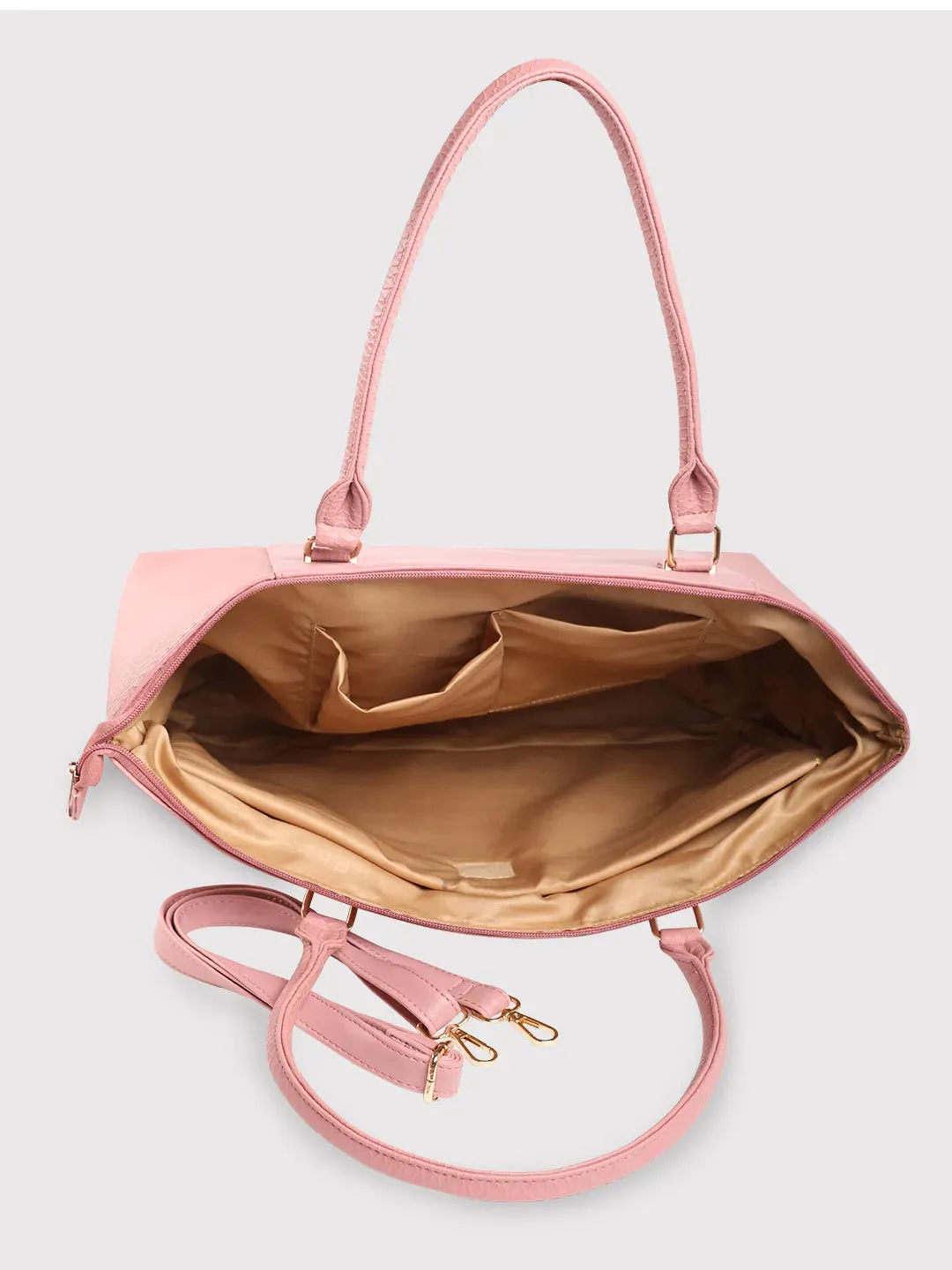 Caprese Fiona Large Light Pink Laptop Tote Bag
