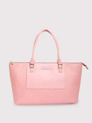 Caprese Fiona Large Light Pink Laptop Tote Bag