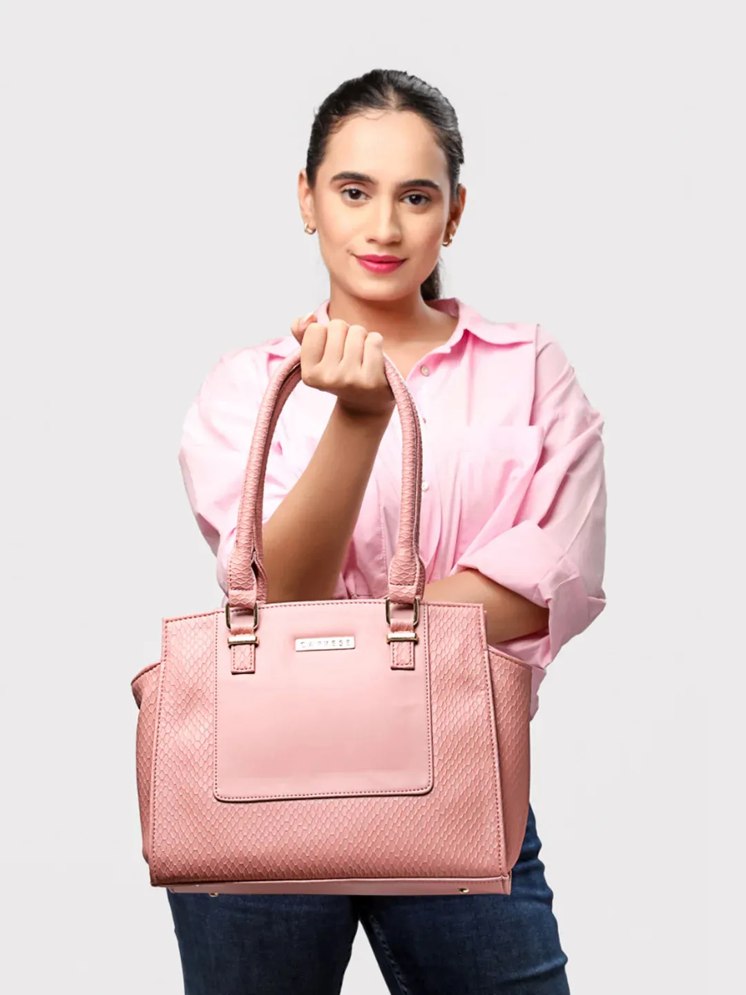 Caprese Fiona Medium Light Pink Office Tote Bag