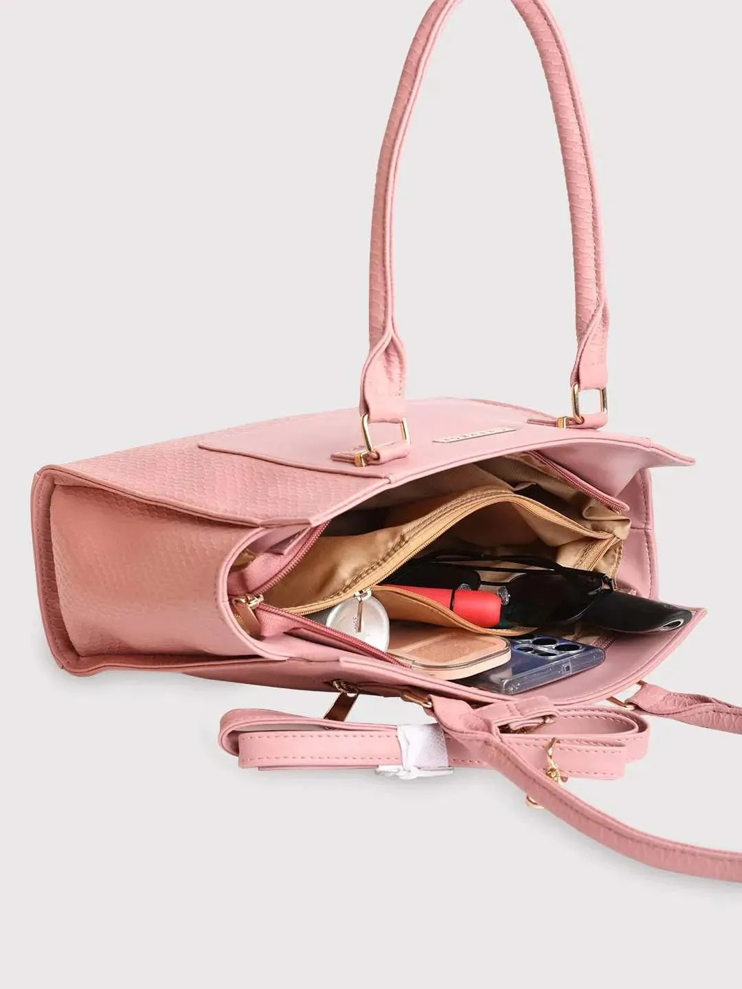 Caprese Fiona Medium Light Pink Office Tote Bag