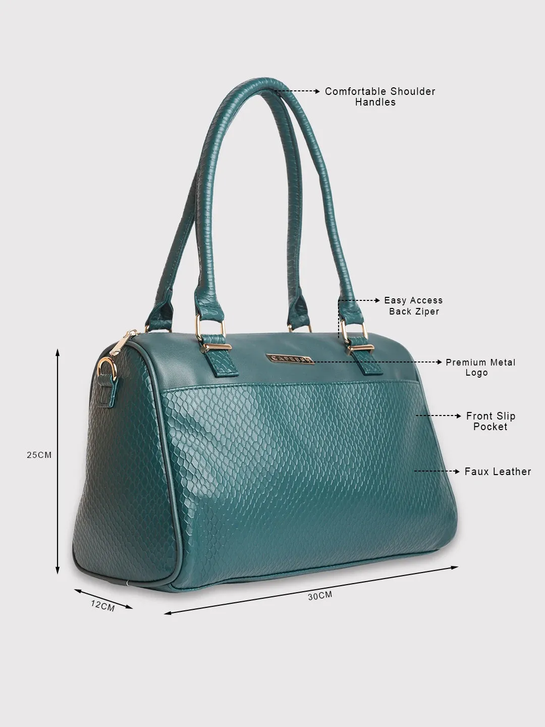 Caprese Fiona Medium Teal Satchel Bag