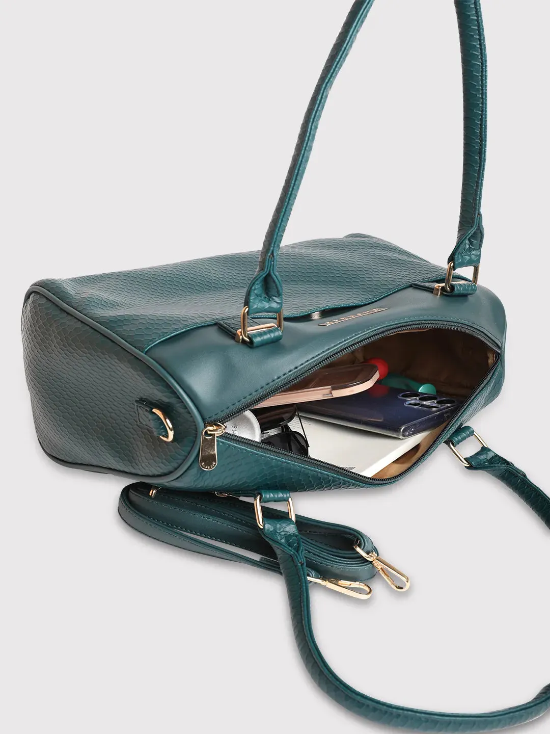 Caprese Fiona Medium Teal Satchel Bag