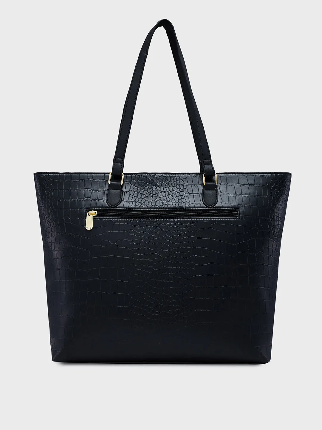 Caprese Flix Medium Black Tote Bag