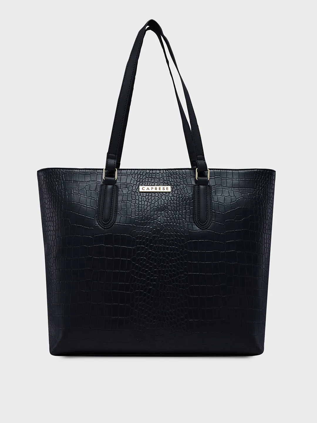 Caprese Flix Medium Black Tote Bag