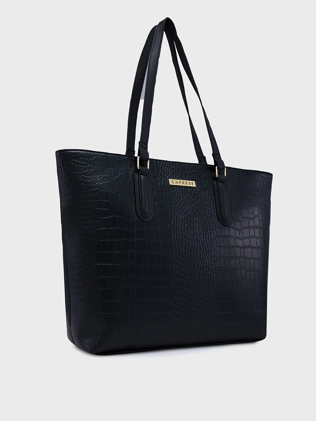 Caprese Flix Medium Black Tote Bag