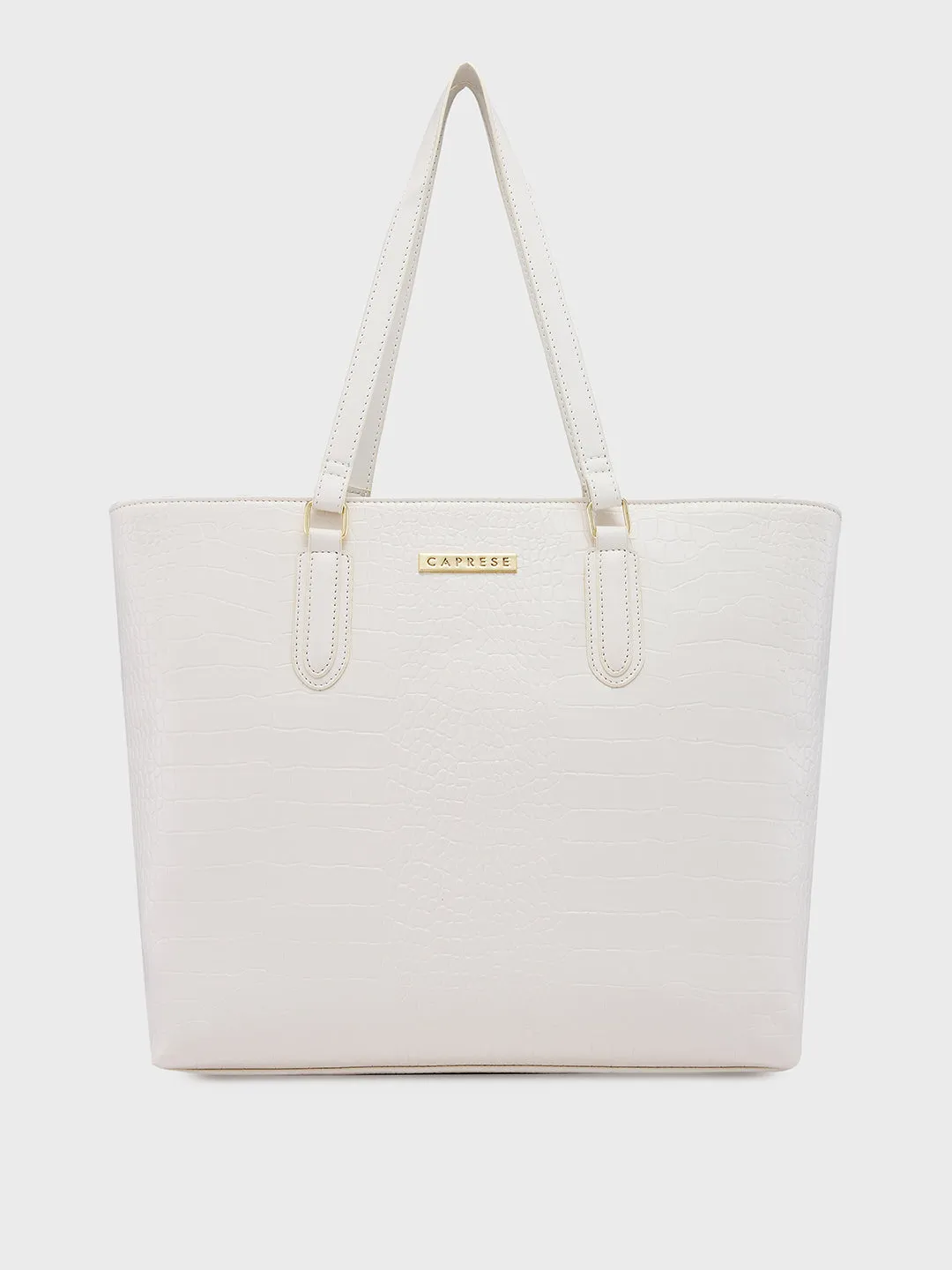 Caprese Flix Medium Off White Tote Bag