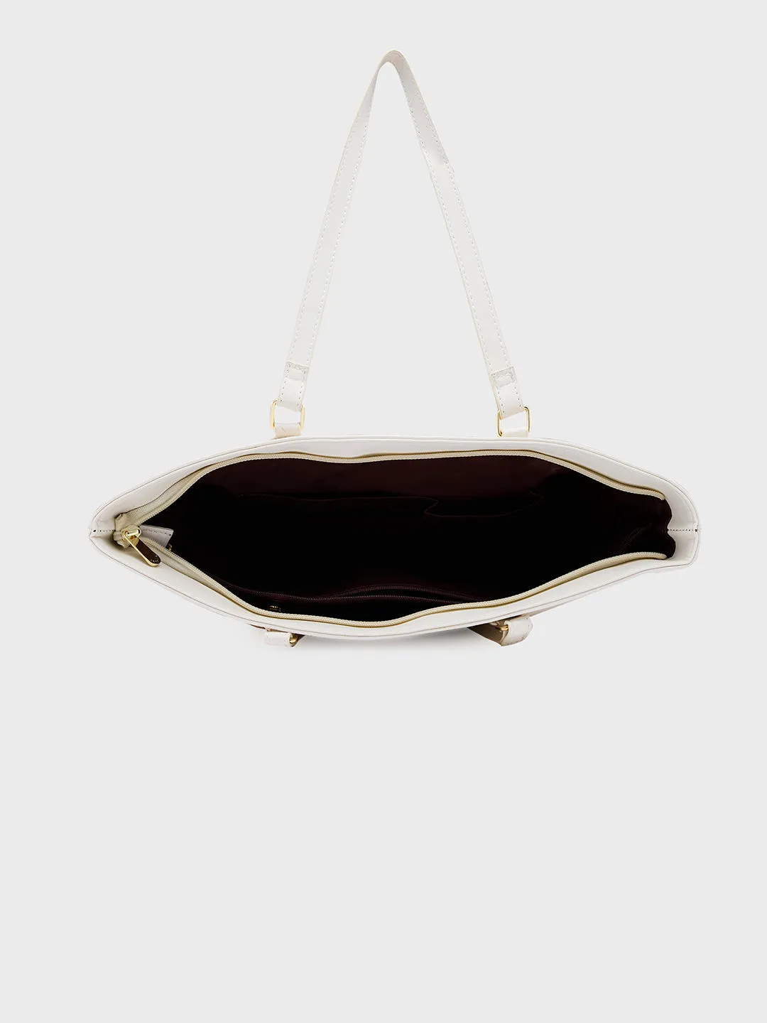 Caprese Flix Medium Off White Tote Bag