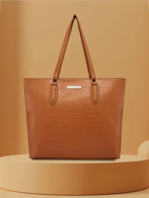 Caprese Flix Medium Tan Tote Bag