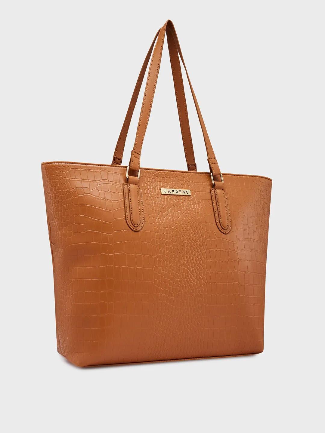 Caprese Flix Medium Tan Tote Bag