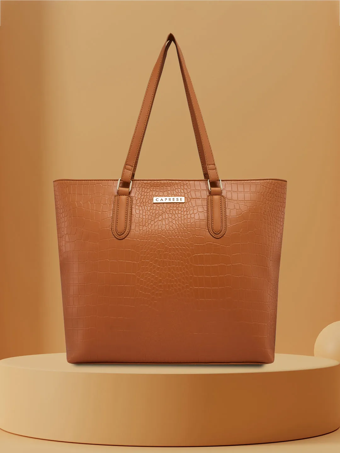 Caprese Flix Medium Tan Tote Bag