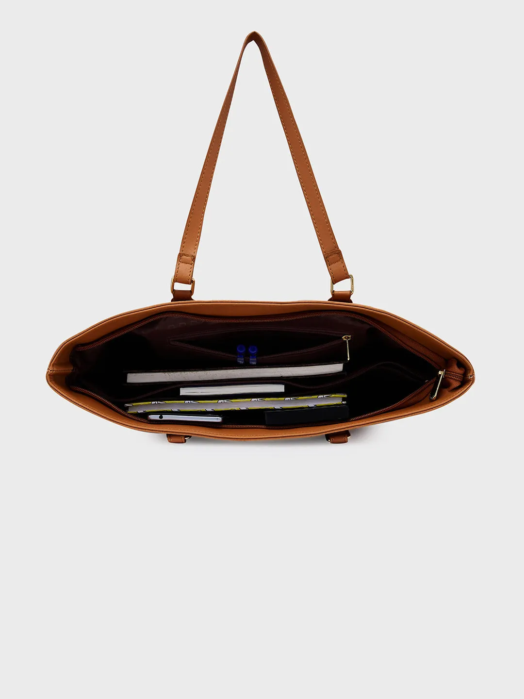 Caprese Flix Medium Tan Tote Bag