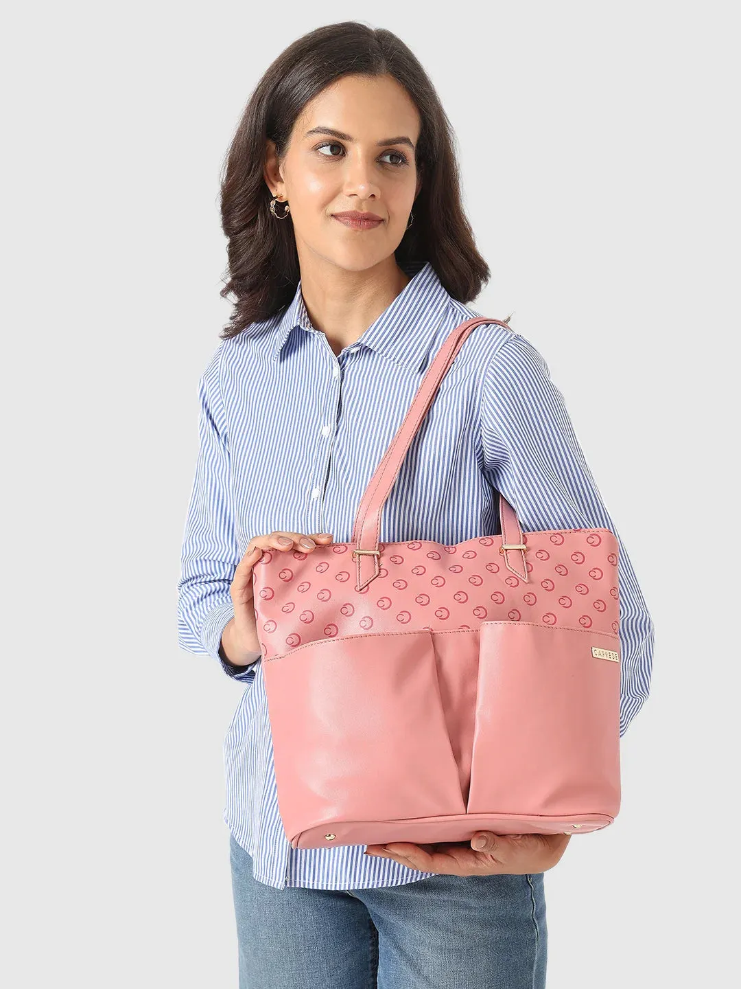 Caprese Freya Medium Mellow Rose Tote Bag