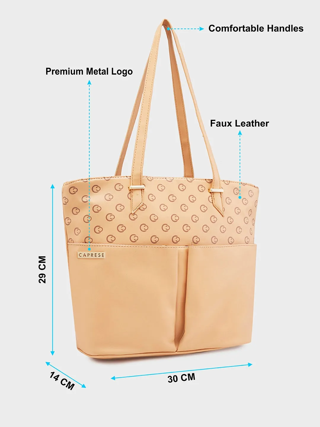Caprese Freya Medium Tan Tote Bag