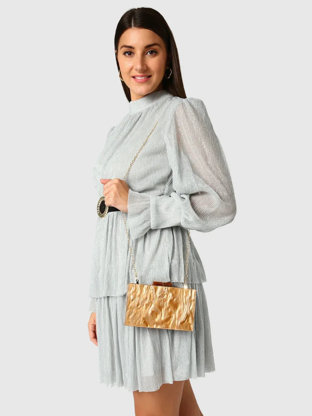Caprese Gemma Small Beige Clutch