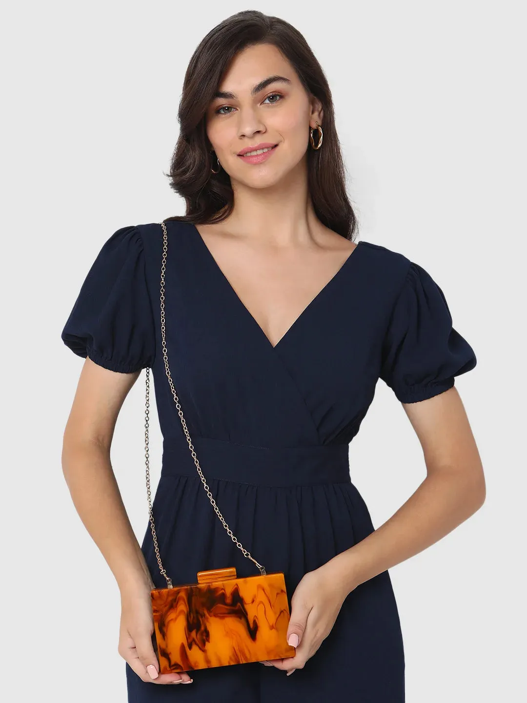 Caprese Gemma Small Brown Clutch