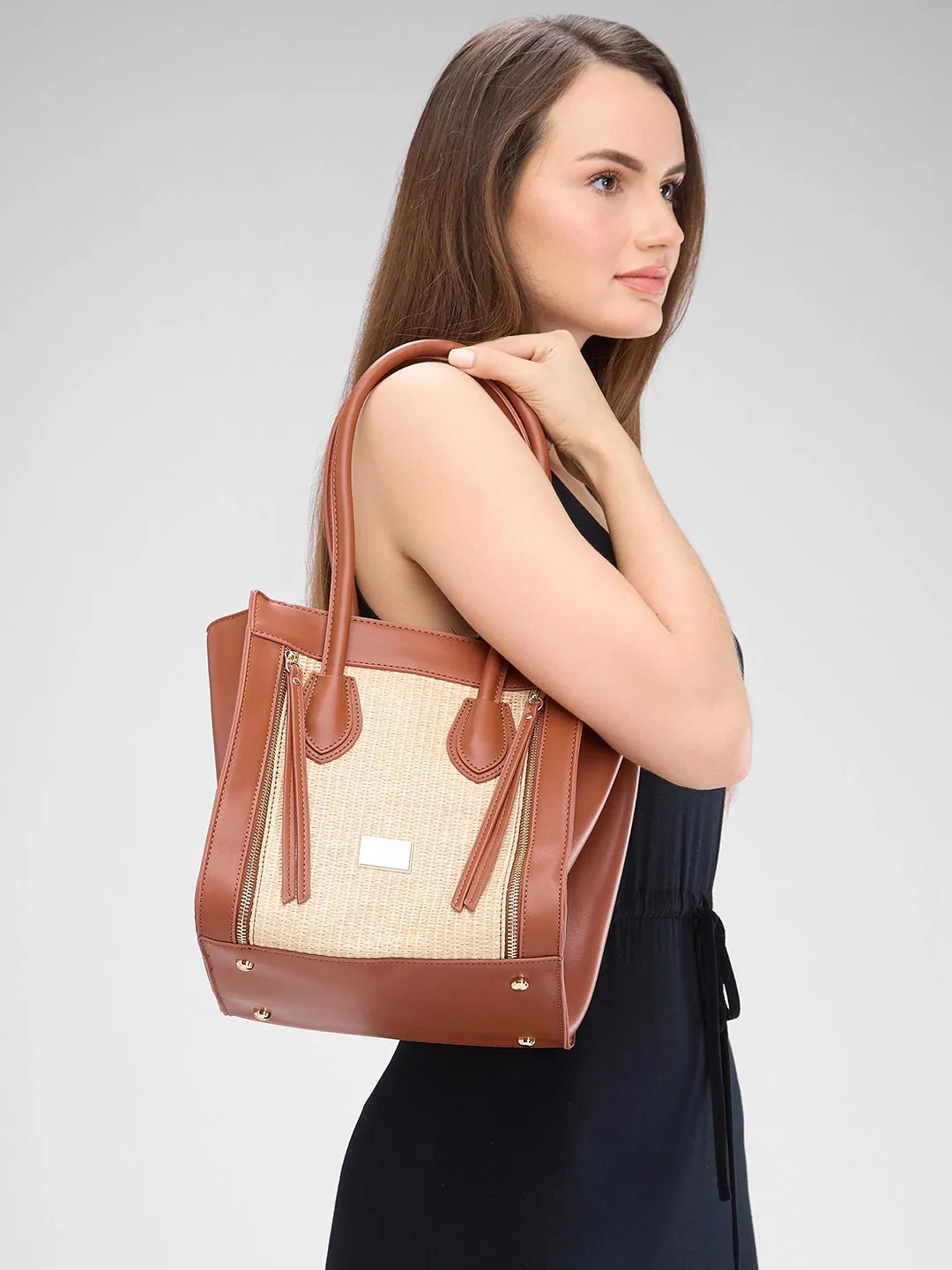 Caprese Georgia Medium Brown Satchel Bag