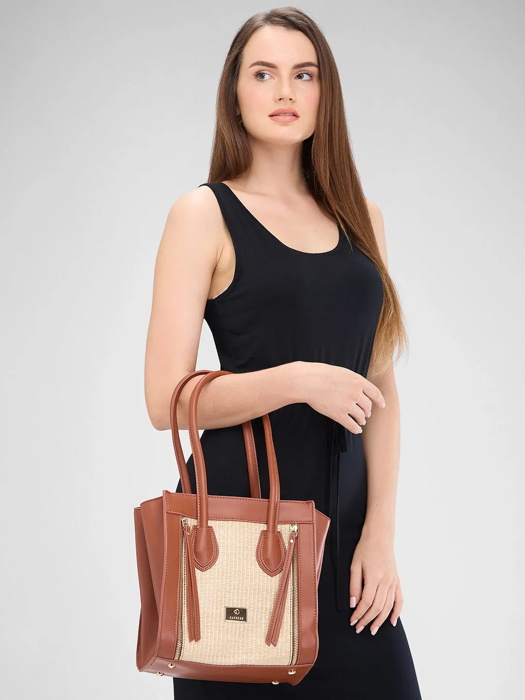 Caprese Georgia Medium Brown Satchel Bag