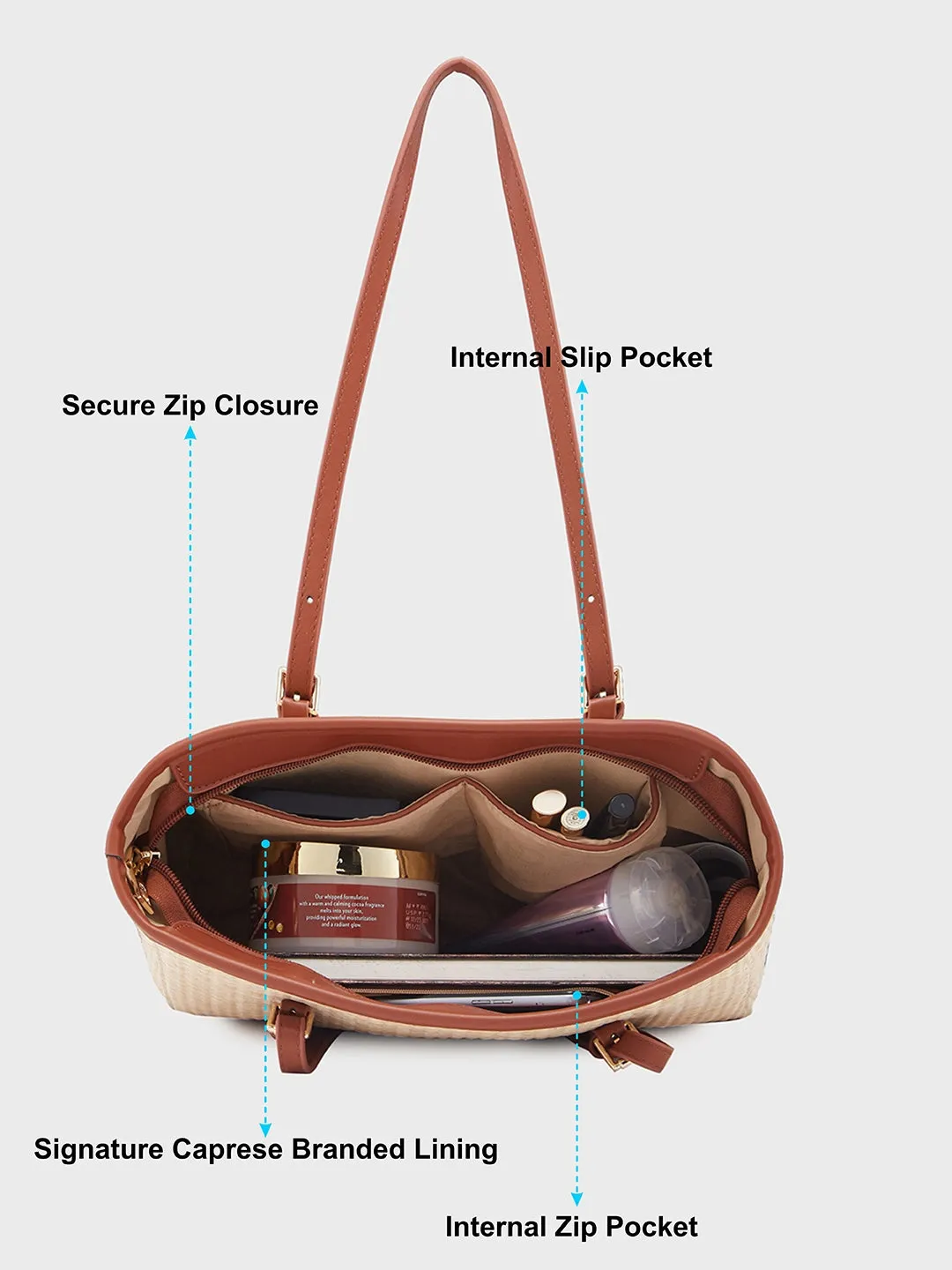 Caprese Georgia Medium BrownTote Bag