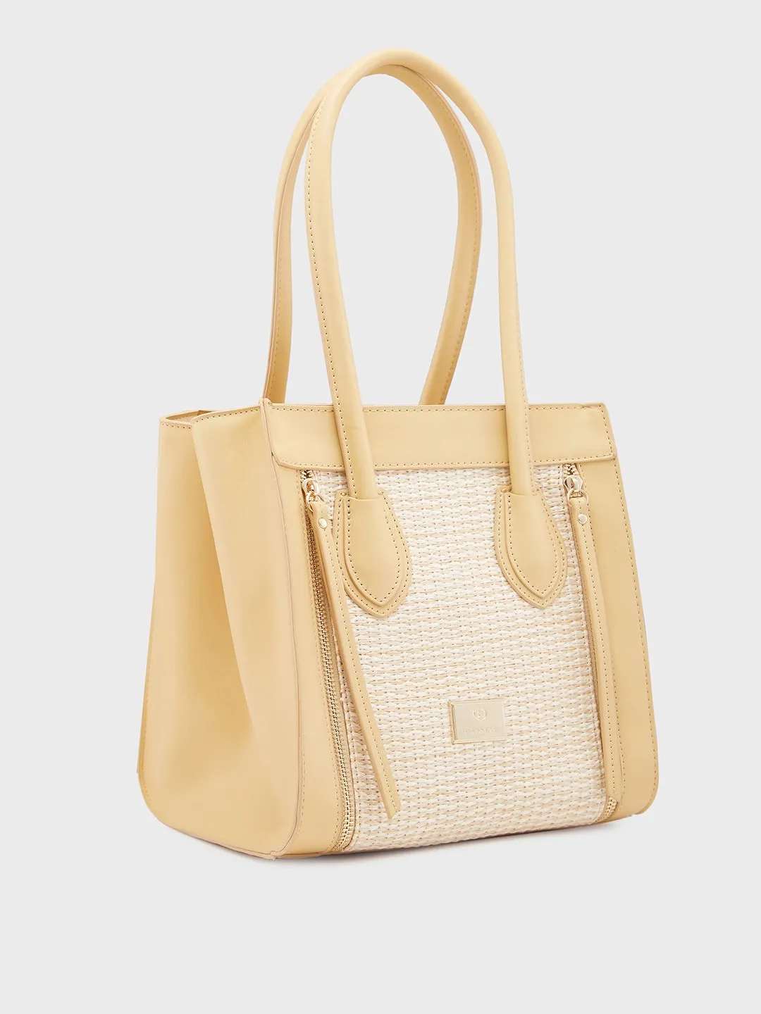 Caprese Georgia Medium Light Yellow Satchel Bag