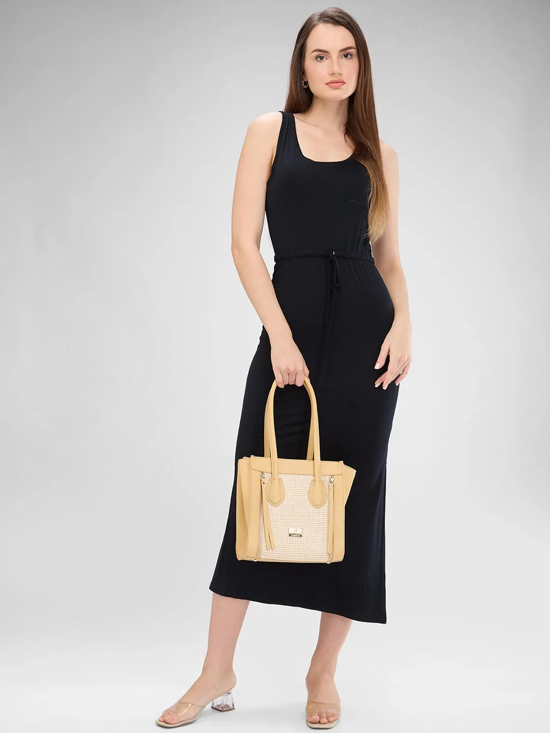 Caprese Georgia Medium Light Yellow Satchel Bag