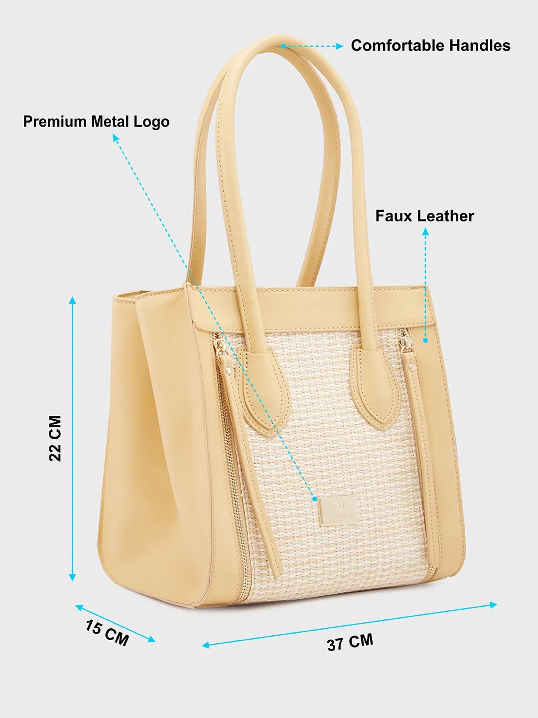 Caprese Georgia Medium Light Yellow Satchel Bag