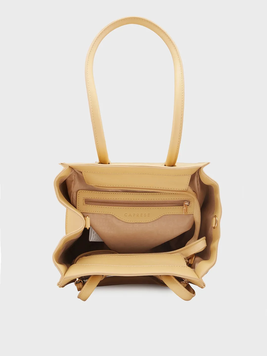 Caprese Georgia Medium Light Yellow Satchel Bag