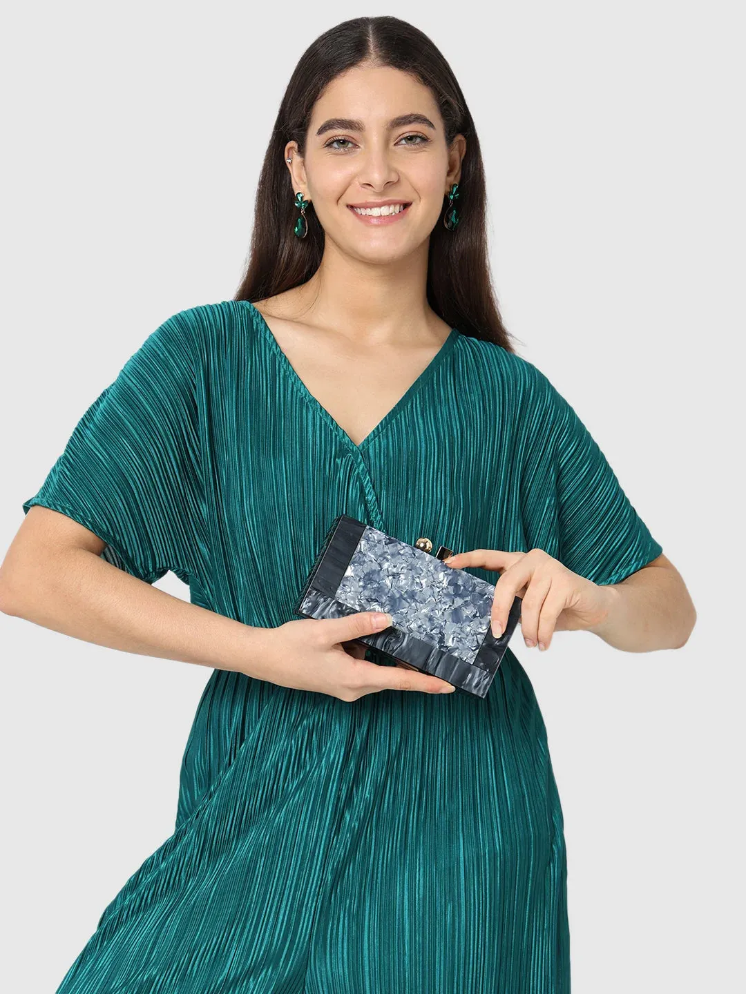 Caprese Gilia Small Grey Clutch