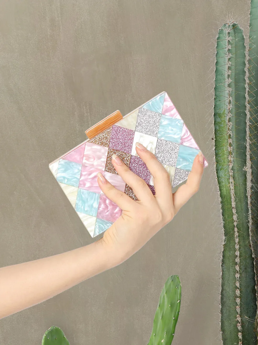 Caprese Gisella Small Beige Clutch