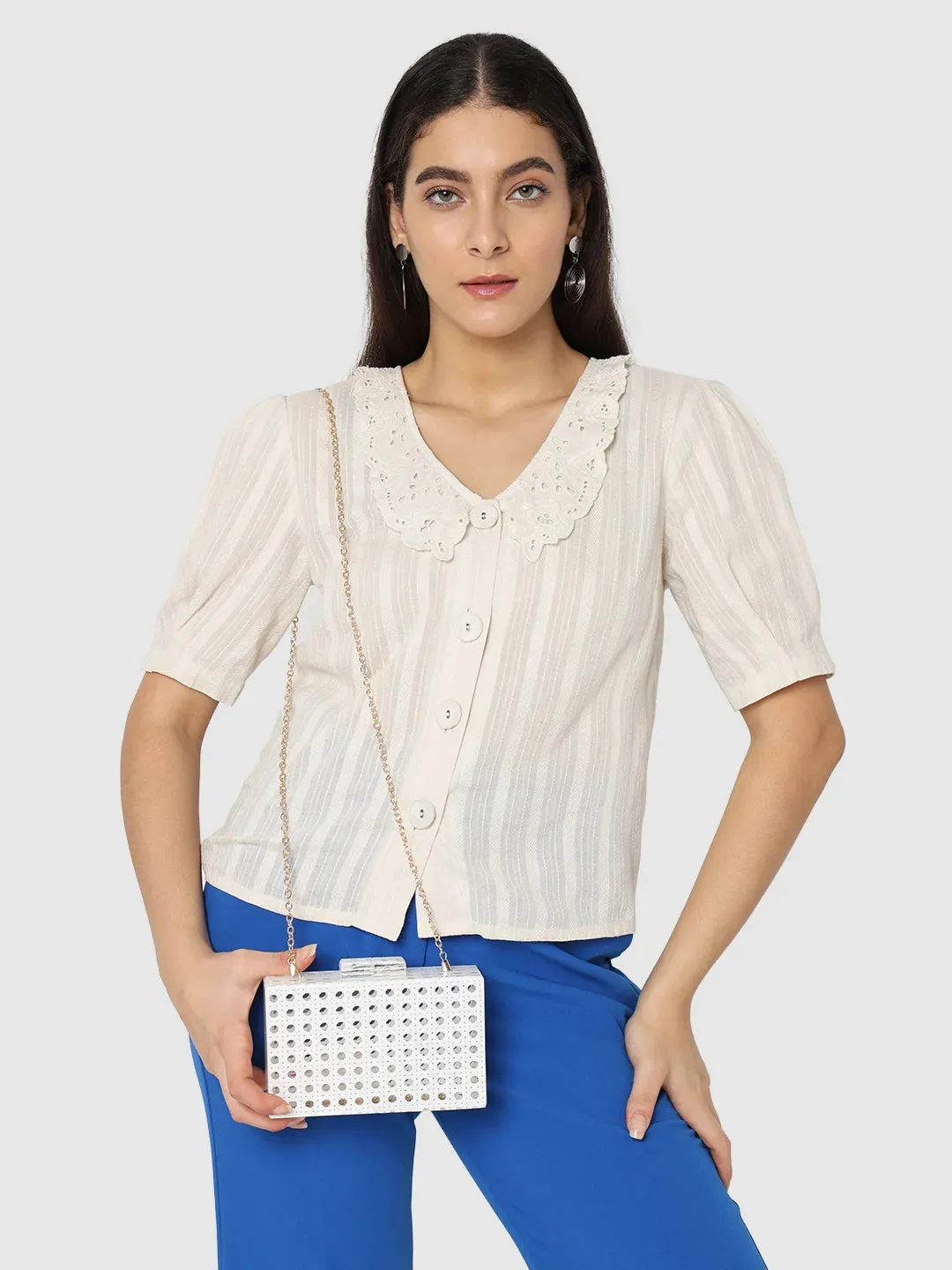 Caprese Golia Small White Clutch