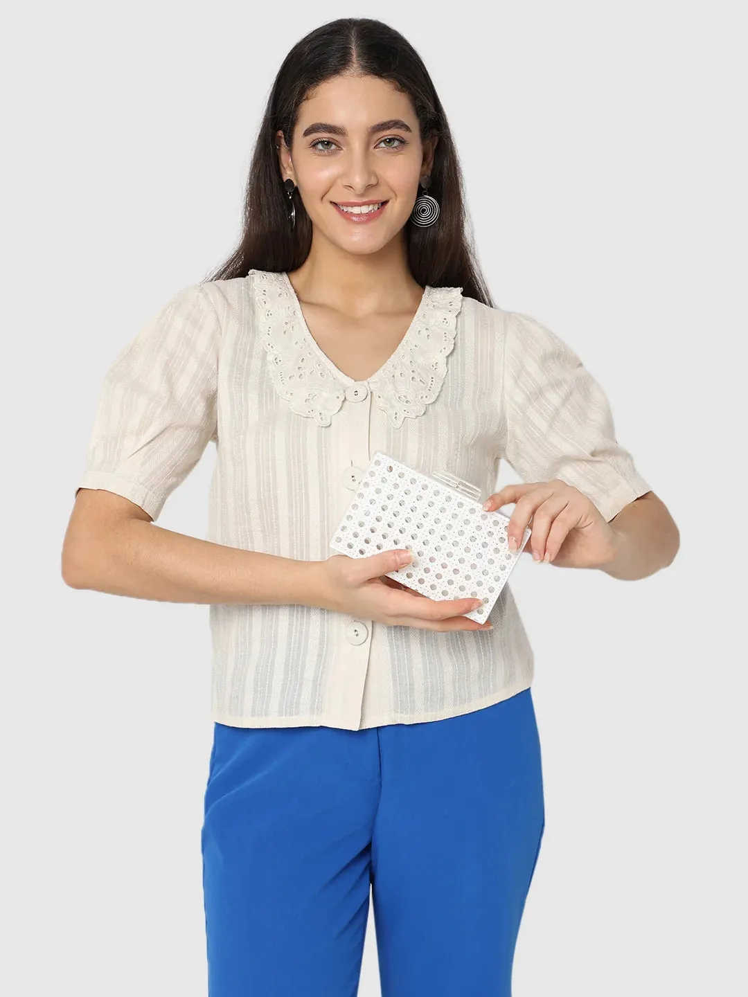 Caprese Golia Small White Clutch