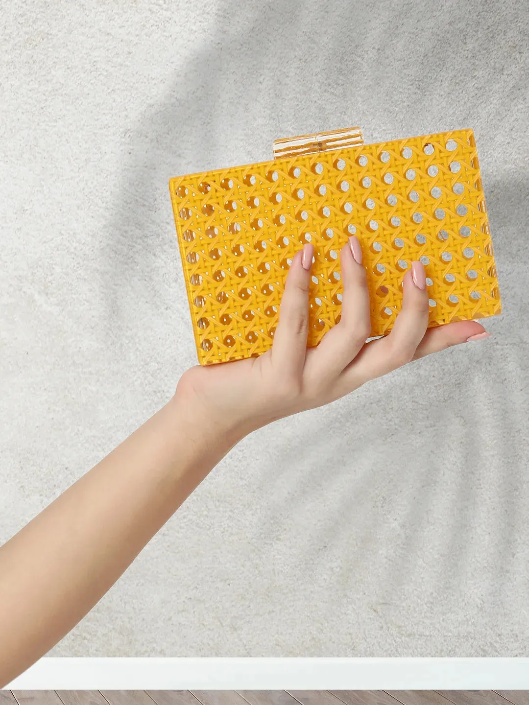 Caprese Golia Small Yellow Clutch