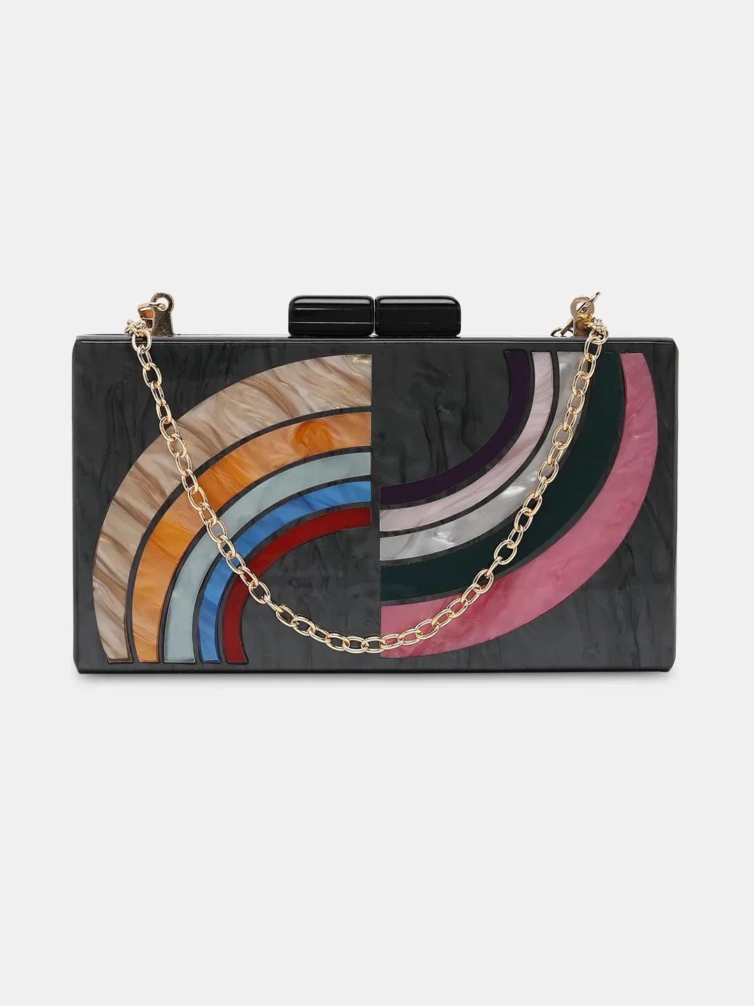 Caprese Greta Small Black Clutch