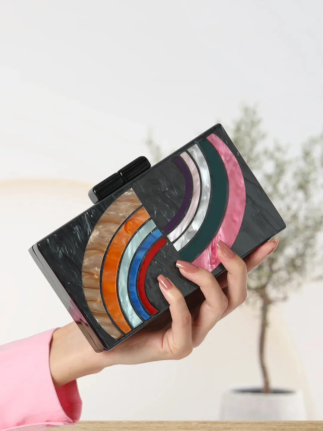 Caprese Greta Small Black Clutch