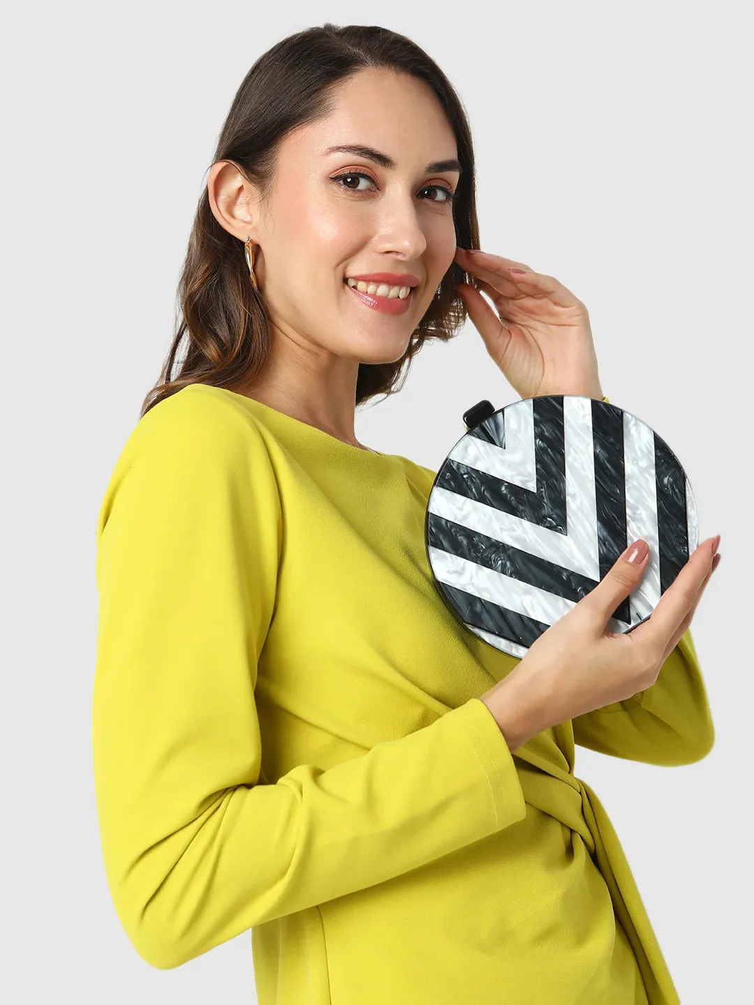 Caprese Greta Small Black Clutch
