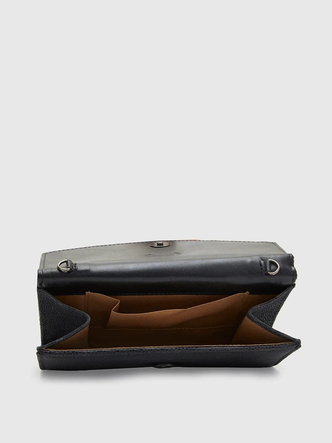 Caprese Gretchen Medium Black Flapover Clutch