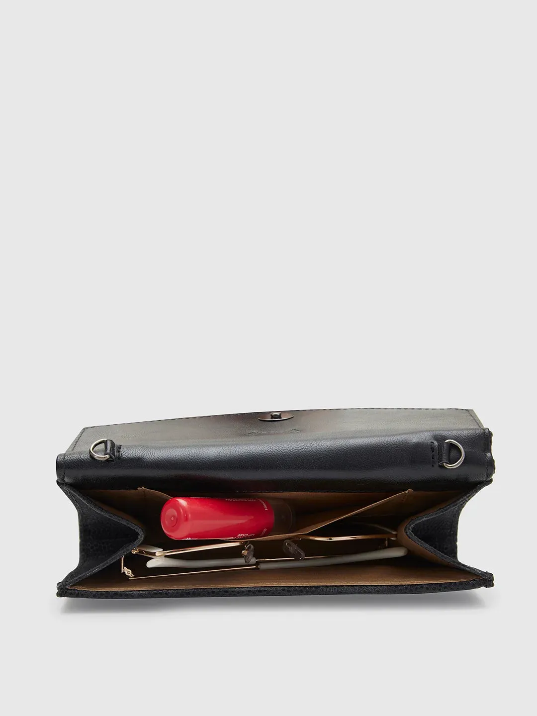 Caprese Gretchen Medium Black Flapover Clutch