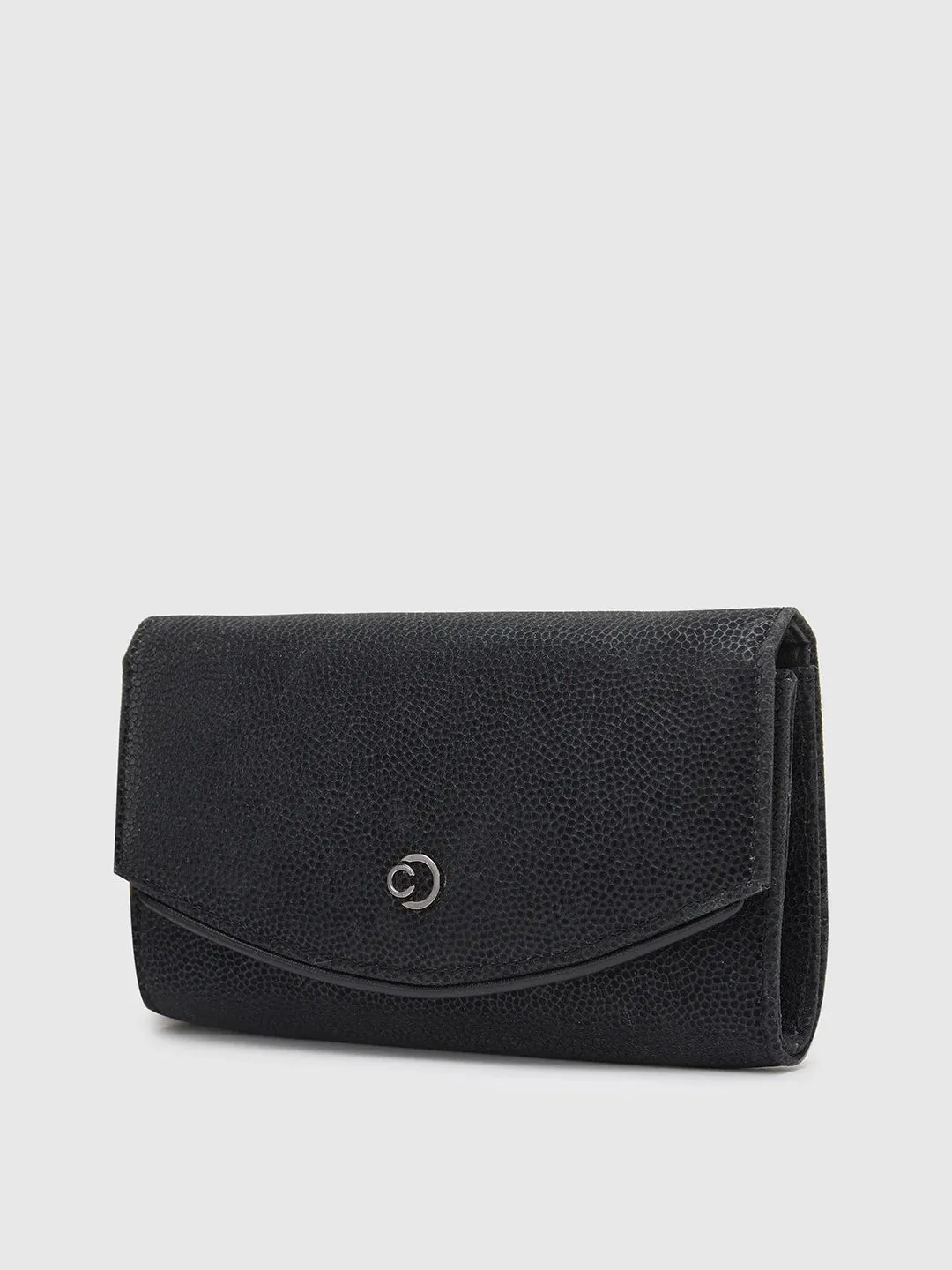 Caprese Gretchen Medium Black Flapover Clutch
