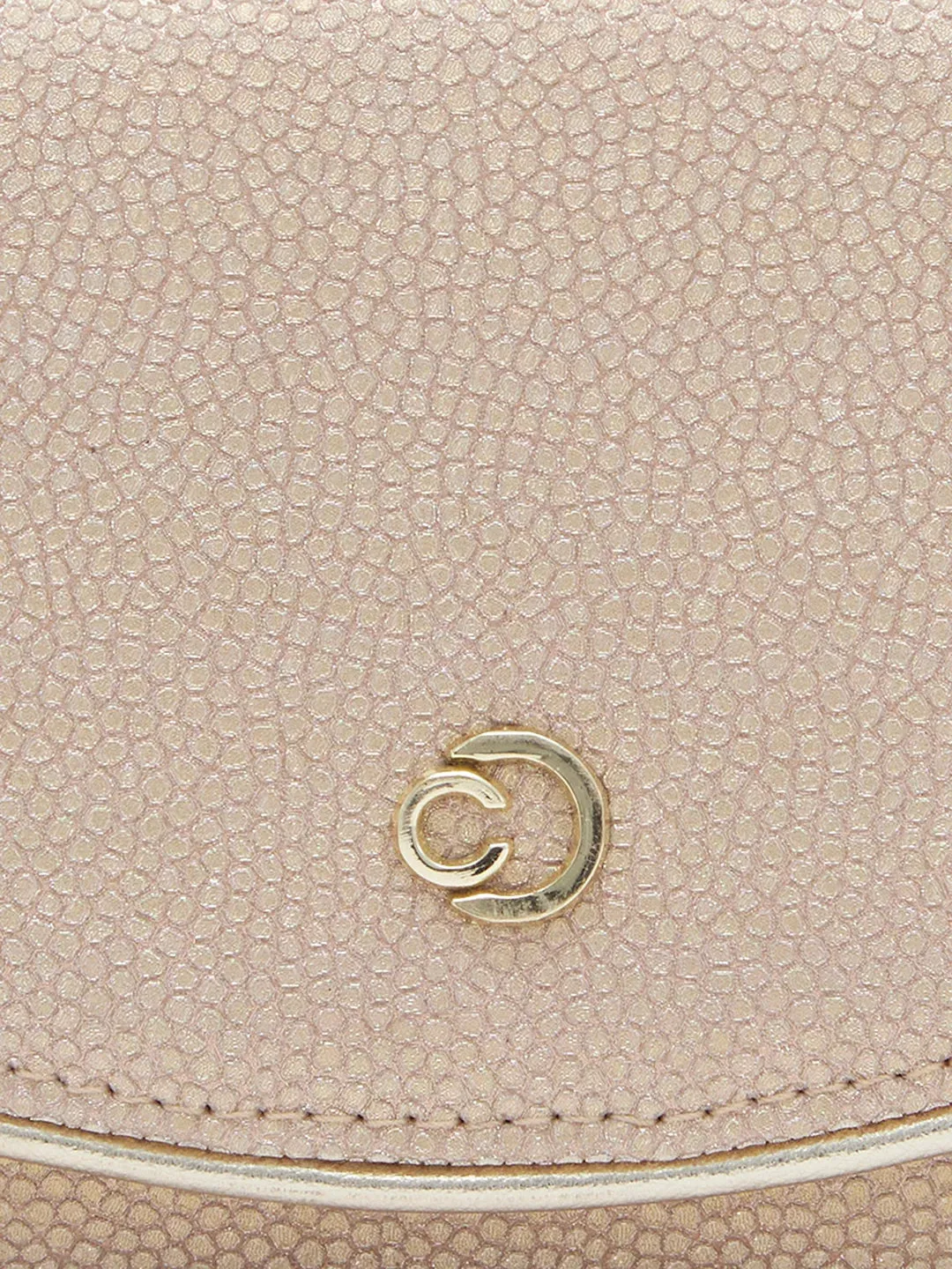 Caprese Gretchen Medium Champagne Gold Flapover Clutch